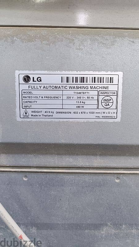 LG washing machine top load 2