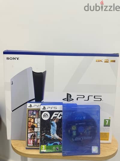 ps5 slim, مع ضمان متبقي