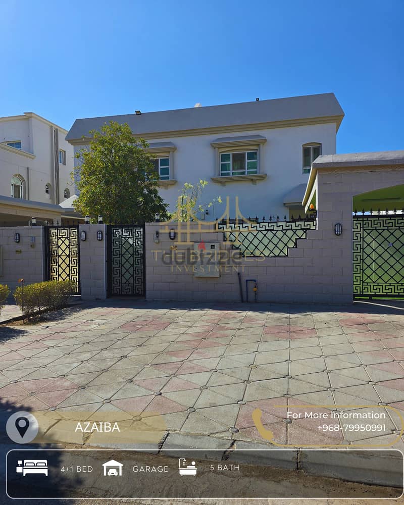 EXCELLENT 4+1 BR VILLA IN AZAIBA AVAILABLE FOR RENT 0