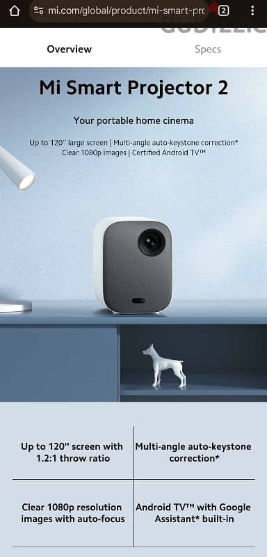 Xiaomi Mijia Full HD 1920p Projector 120 inch for Sale