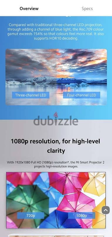 Xiaomi Mijia Full HD 1920p Projector 120 inch for Sale 6