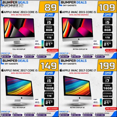 Offers! Apple iMAC Core i5 & i7 2019 | 2017 | 2015 | 2012 Discounted