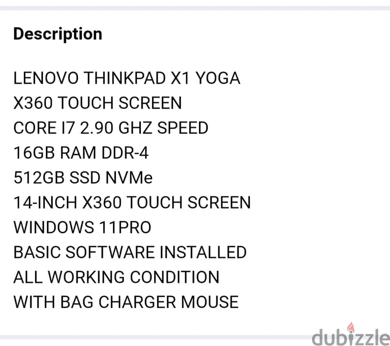 LENOVO X1 YOGA X360 TOUCH SCREEN CORE i7 16GB RAM 512GB SSD 14-INCH-- 3