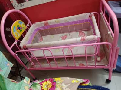 double baby cot with mattress free