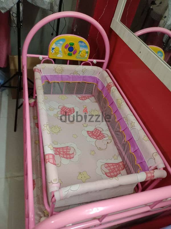 double baby cot with mattress free 1