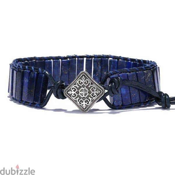 سوارة حجر لازورد طبيعي natural lapis lazuli bracelet 1