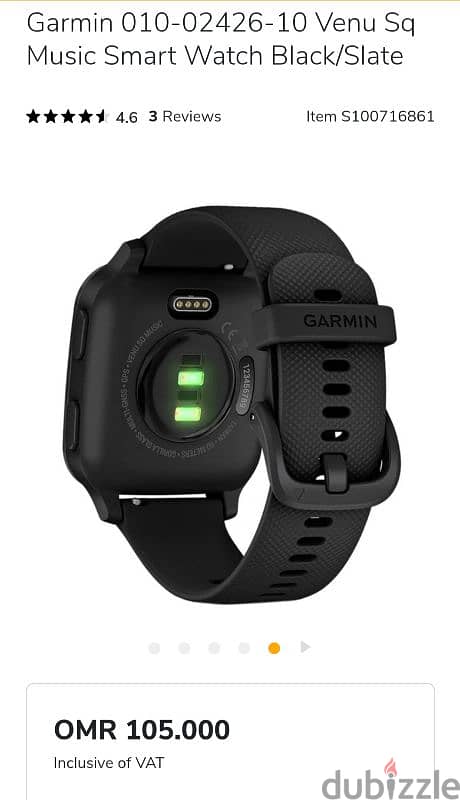 Garmin Venu Sq Music Smart Watch Black/Slate Brand New 3