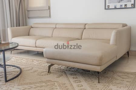 3 Seater L shape leather sofa