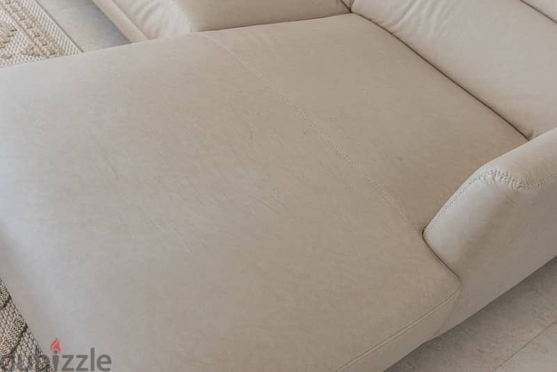 3 Seater L shape leather sofa 4