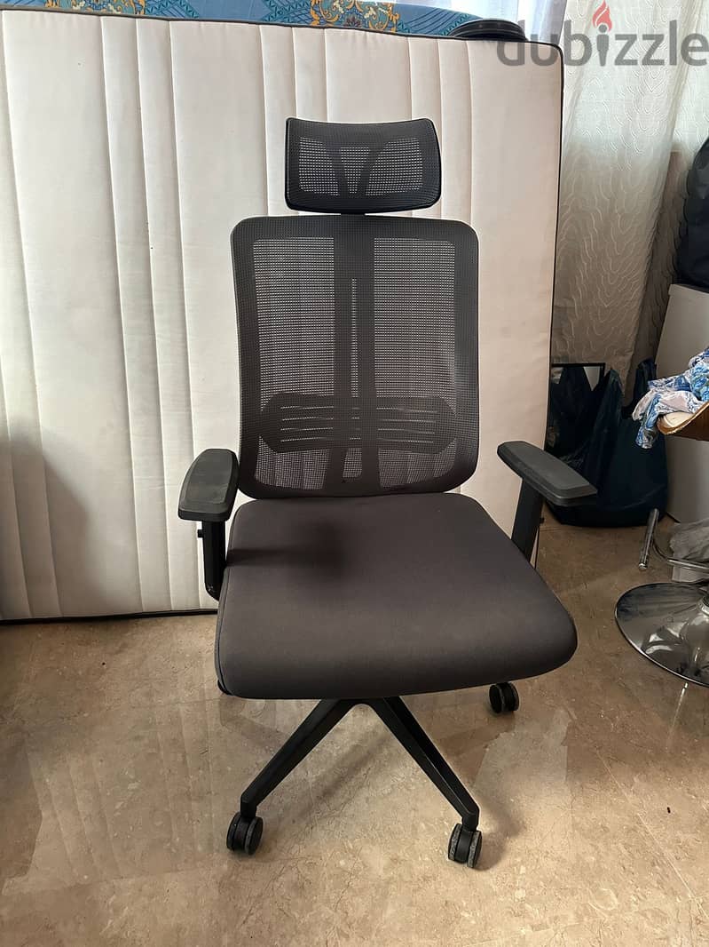 "Grey Office Chair - Perfect Condition! Only 18 OMR 0