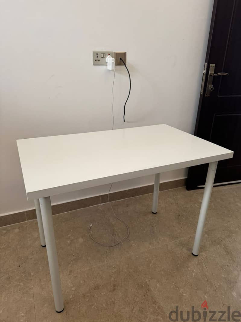 "White IKEA Desk - Like New! Only OMR 15!" 3