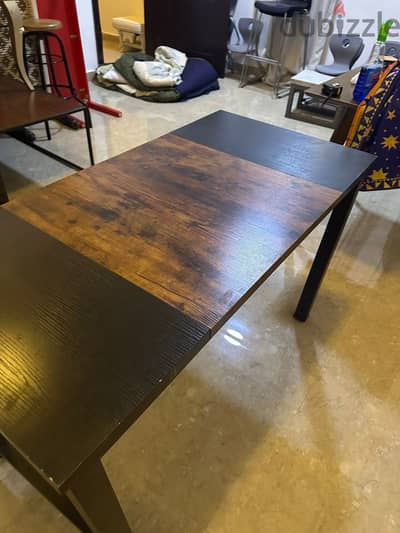 "Brown & Black Dining Table - Great Condition! Only OMR 15!"