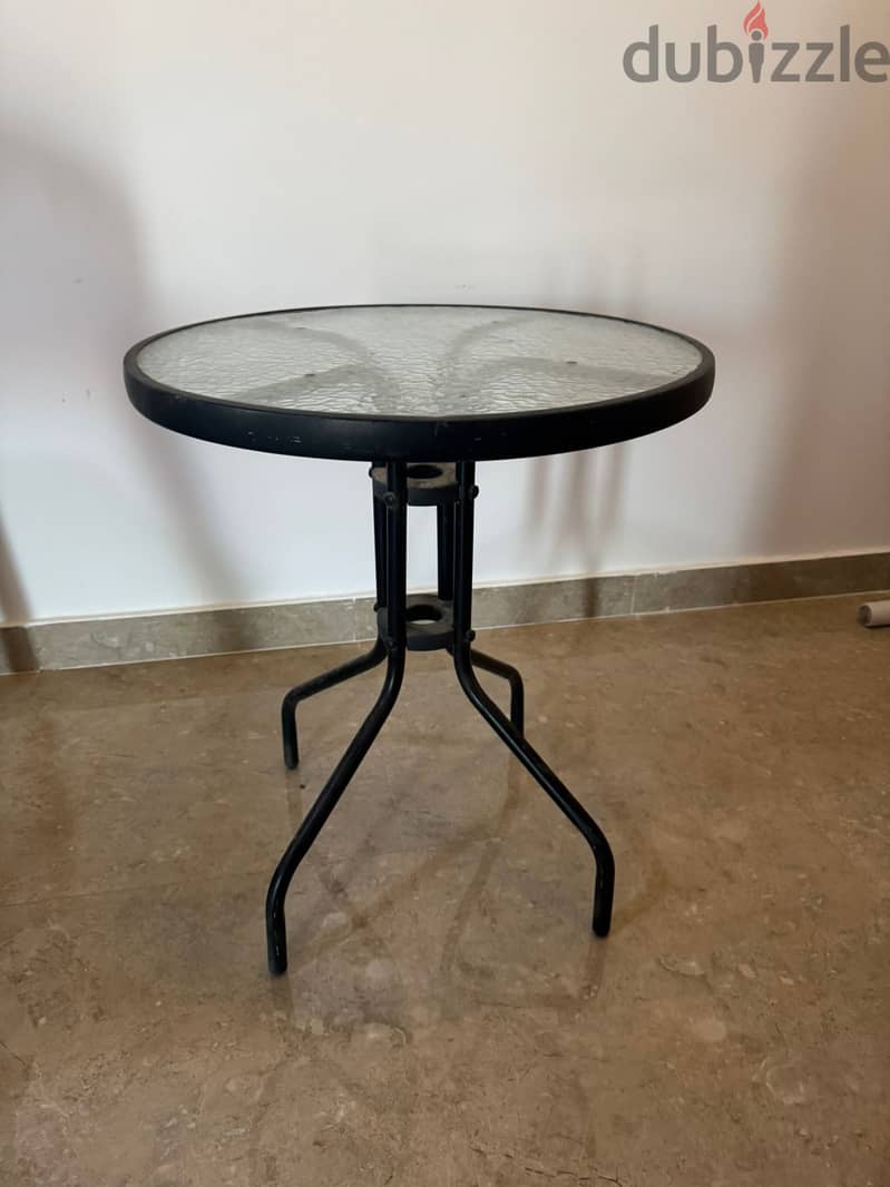 "Small Glass Garden Table - Great Condition! Only OMR 10!" 1