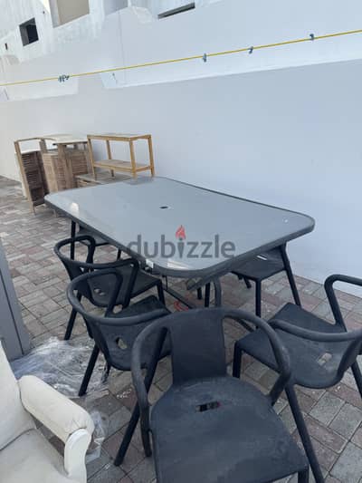 "Outdoor Garden Dining Table with 7 Chairs - Perfect Condition! Only