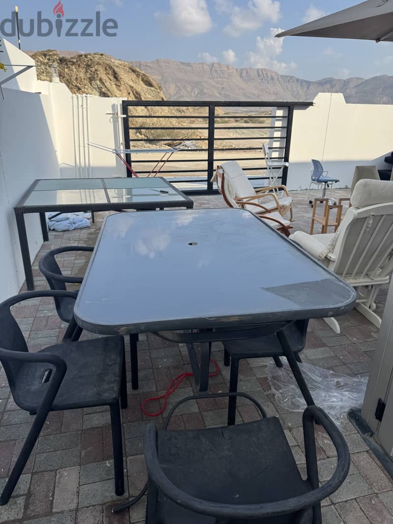 "Outdoor Garden Dining Table with 7 Chairs - Perfect Condition! Only 2