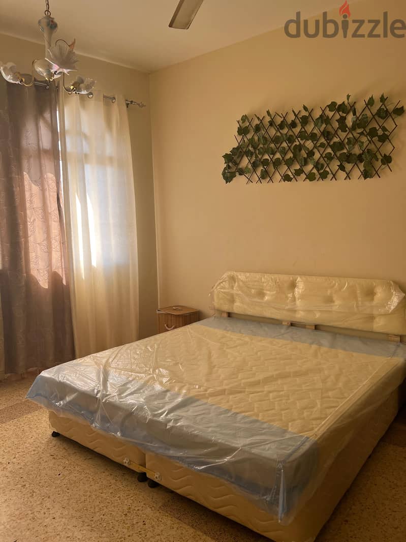 Bed with mattress [ 6 month used] wareboard 3 door For sale 4