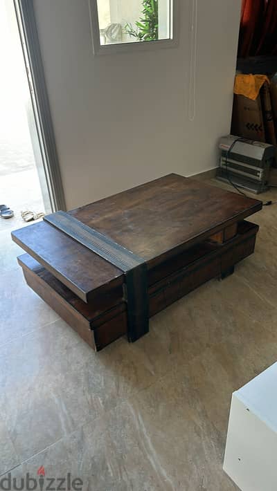 Luxurious Wooden Coffee Table/TV Stand - Heavy Wood! Only OMR 16!