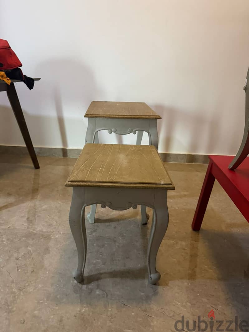 Set of 2 Unique Small Tables - Great Condition! Only OMR 20! 1