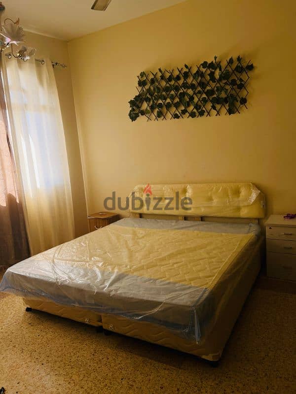 Bed with mattress and Wardrobe 6 month used for sale 1