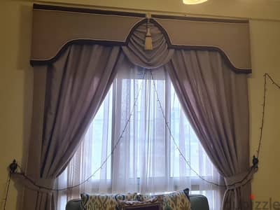 Curtains,  sheers, upper box and clips