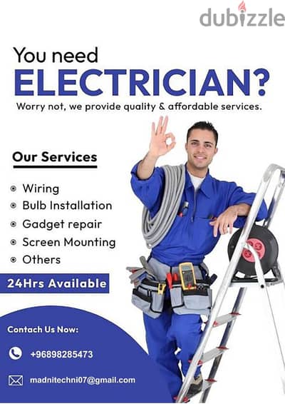 Electrician & Plumber work  كهربائي وسباك متاح في أي وقت تحتاج إلى عمل