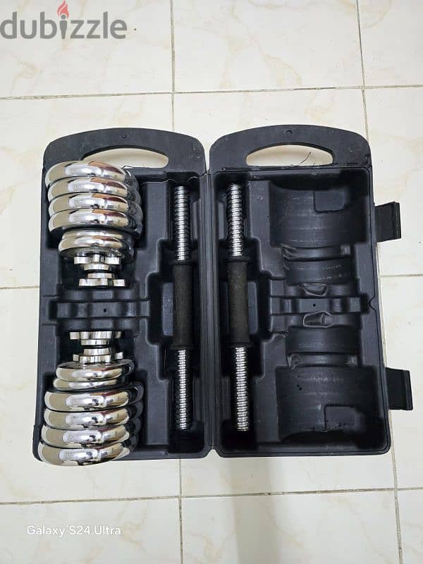 15kg Chrome Dumbell Set 1