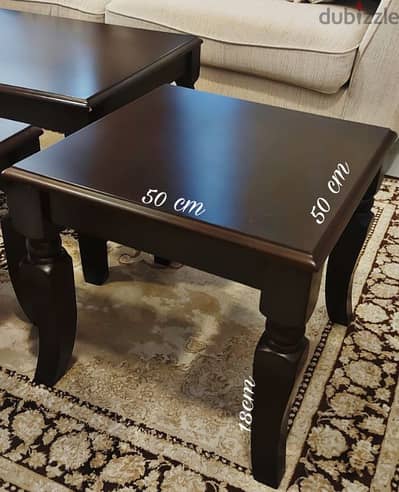 living room tables set / طقم طاولات خشبية