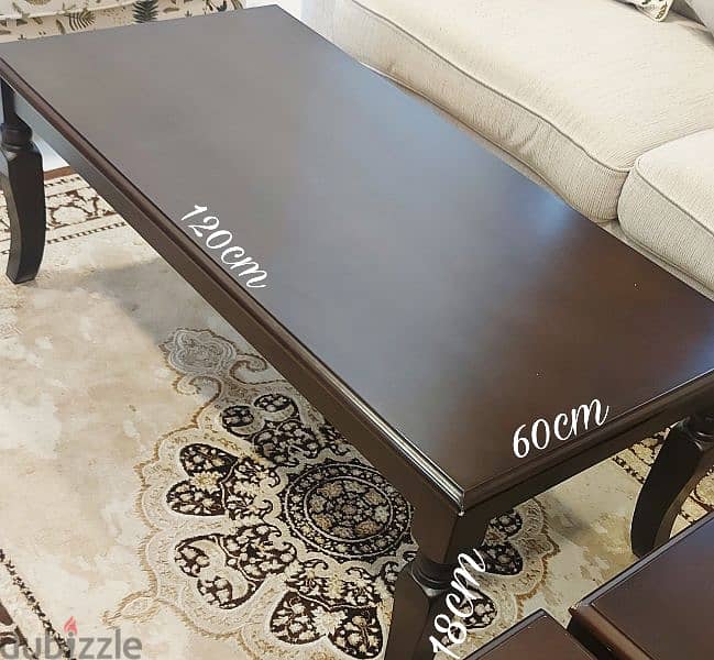 living room tables set / طقم طاولات خشبية 1