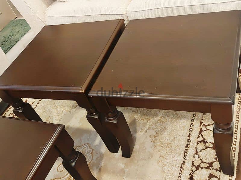 living room tables set / طقم طاولات خشبية 2