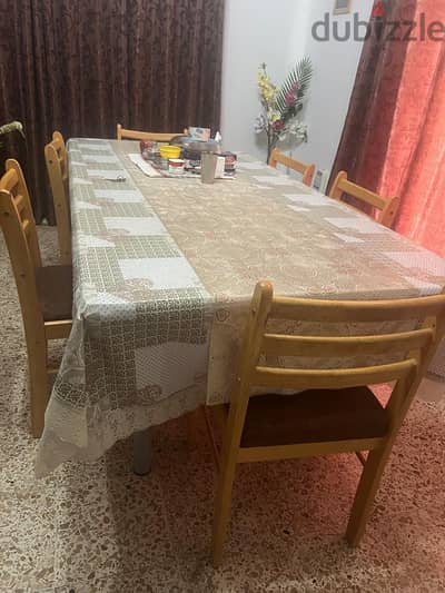 Big size Dining Table with 6 chairs