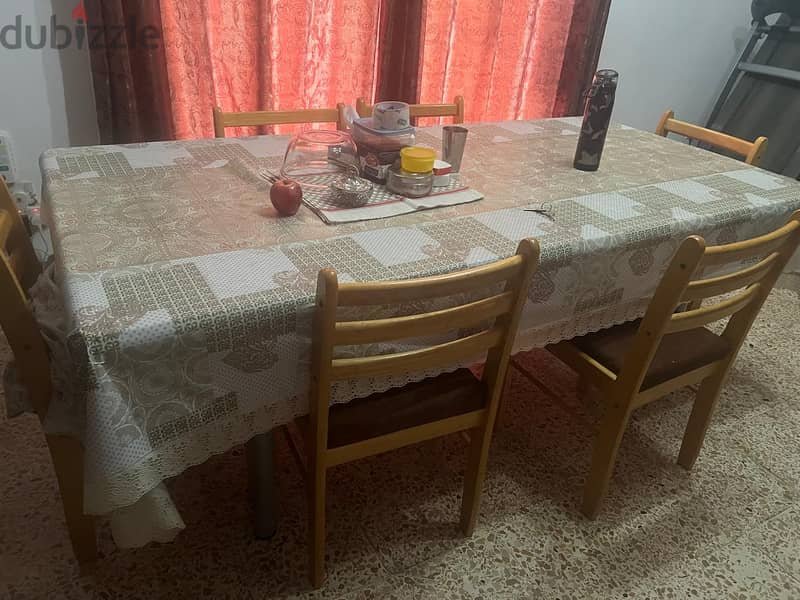 Big size Dining Table with 6 chairs 1