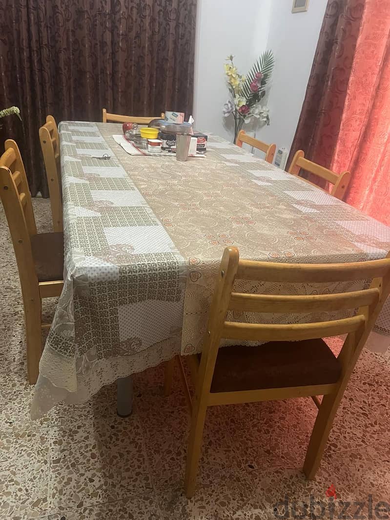 Big size Dining Table with 6 chairs 2