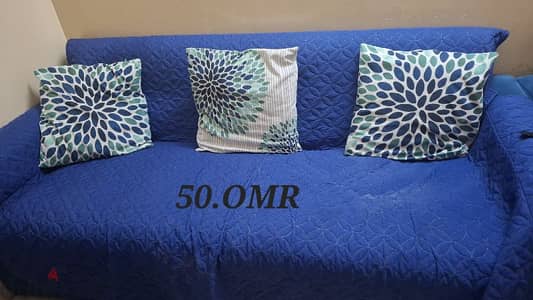 5 seater blue sofa and 5-seater red&black sofa cumbed