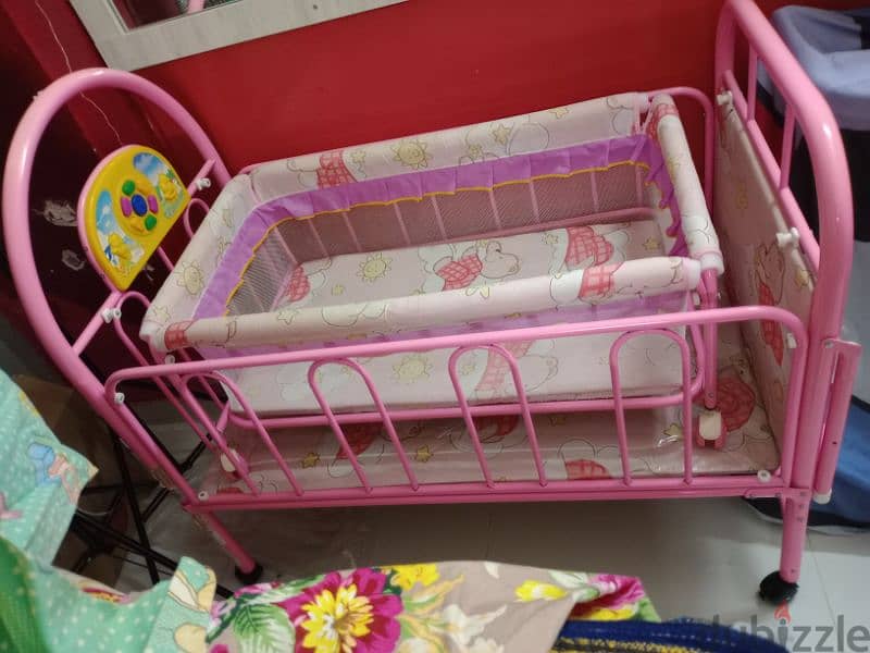 trouble baby cot with free mattress good condition available hai 0