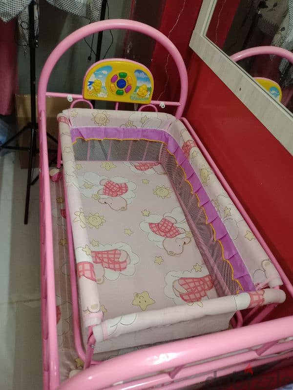 trouble baby cot with free mattress good condition available hai 1