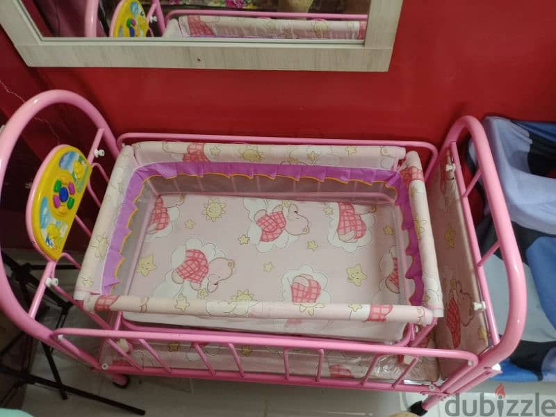 trouble baby cot with free mattress good condition available hai 2