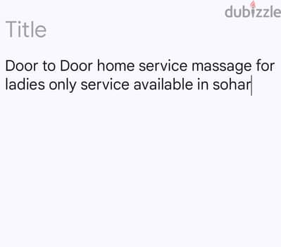 door to door massage service only for ladies