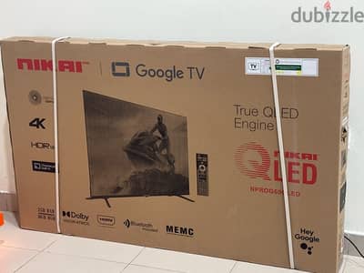 Nikai 58 inch 4K Google Tv QLED Balck Frame less New with warranty