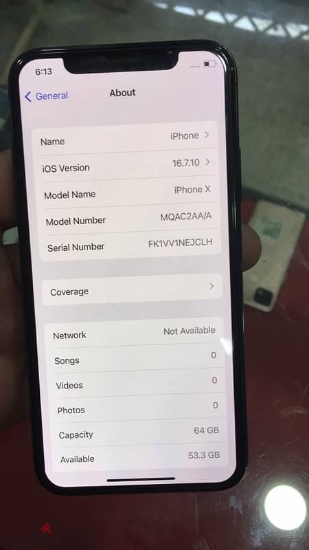 iphone x 64  Gb battery only chnge 100 2