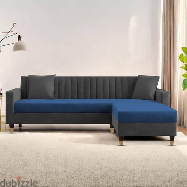 l shape sofa with bad 2