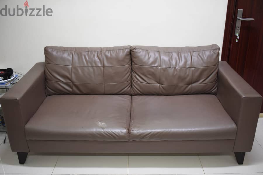 Used Sofa(3+1+1), Used Centre Table & Plastic Round Table for Sale 1