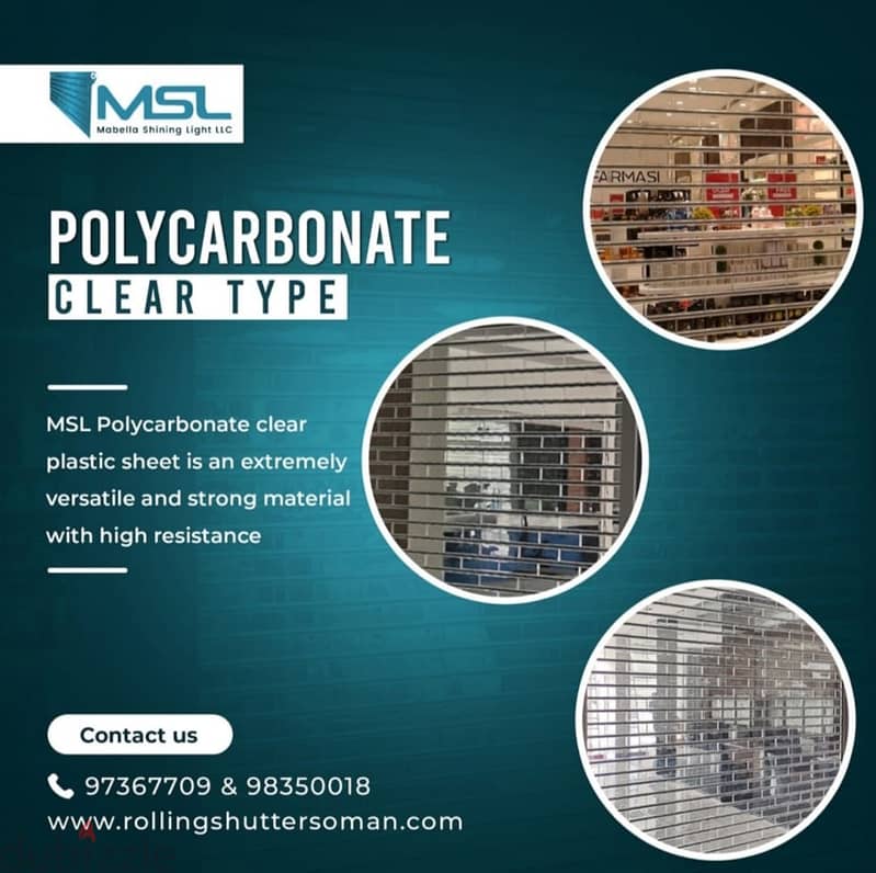 Polycarbonate Automatic Rolling Shutter (Clear Type) 1