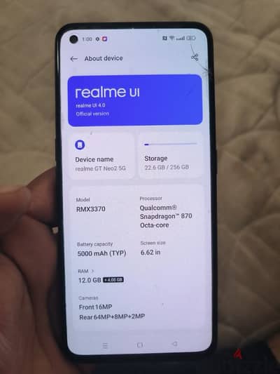 realme gt neo 2 5g 256gb storage 12 gb ram