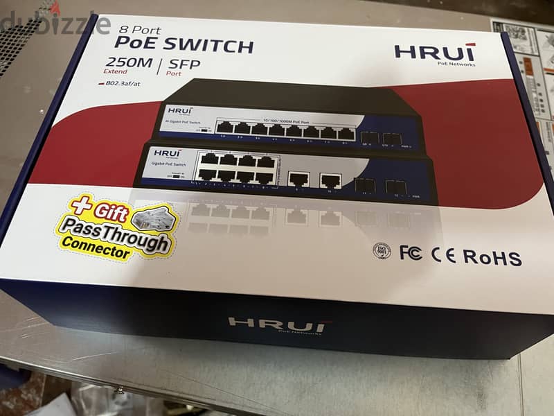 Network Switch with 8 Port POE + 2 Port Uplink + 2 Port SFP 0