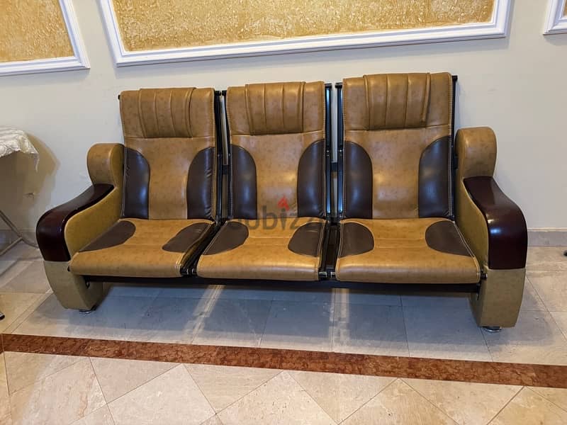 Premium Metallic Sofa Set – 4 Singles + 2Three-Seater – For Sale 1