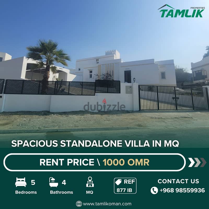 Spacious Standalone Villa for Rent in MQ | REF 877iB 0