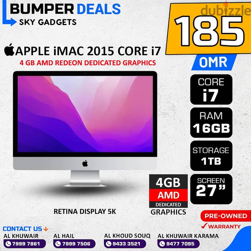 ! OFFER ! Apple iMAC Core i5 & i7 2019 | 2017 | 2015 | 2012 Discounted 13