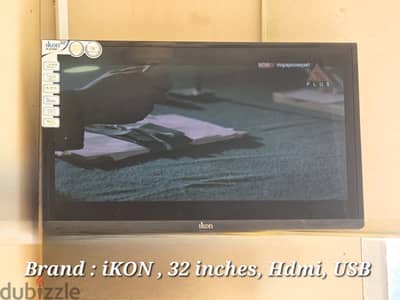 Ikon TV, 32 inches, HDMI, USB