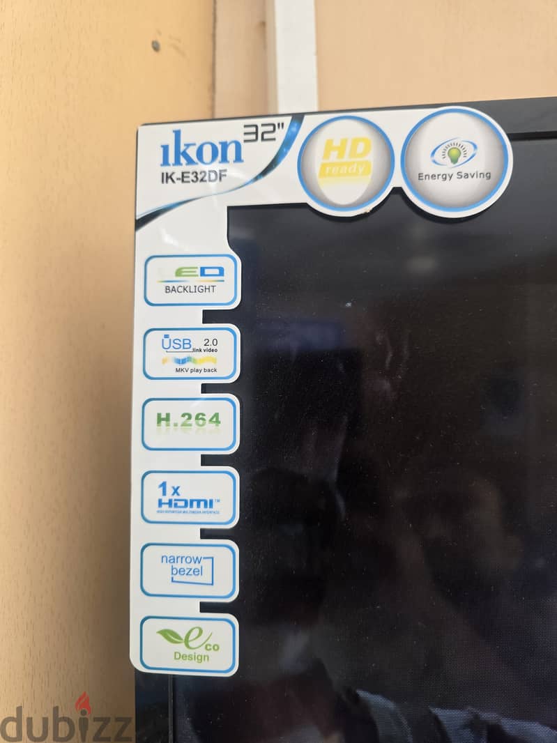 Ikon TV, 32 inches, HDMI, USB 1