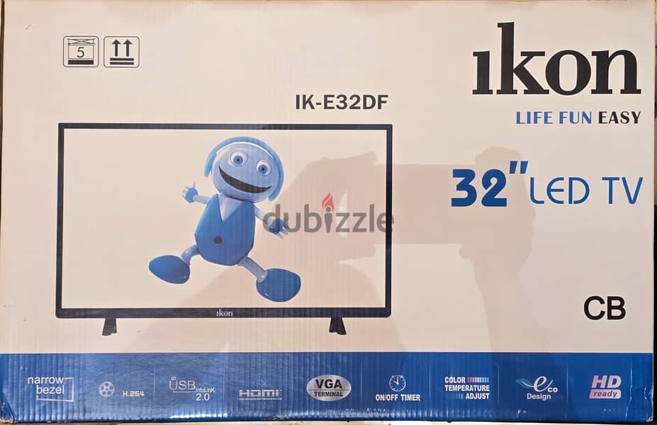 Ikon TV, 32 inches, HDMI, USB 4